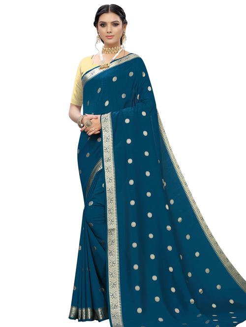 self design banarasi saree with blouse - 16953209 - Very Small Image - 1