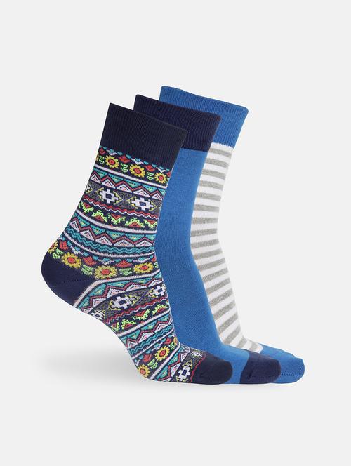women pack of 3 printed above ankle length socks - 16953532 - Very Small Image - 1