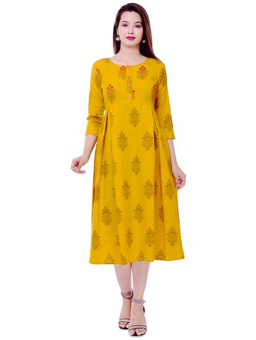 floral a-line kurta - 16953889 - Very Small Image - 1