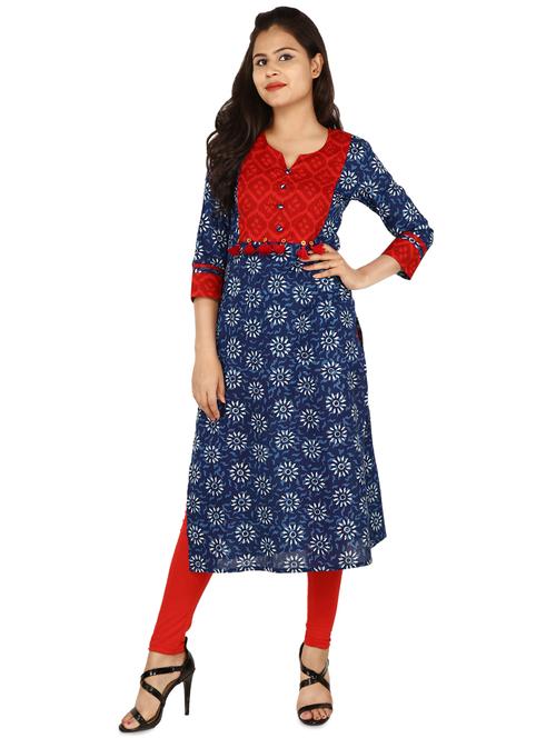 floral straight kurta - 16953893 - Very Small Image - 1