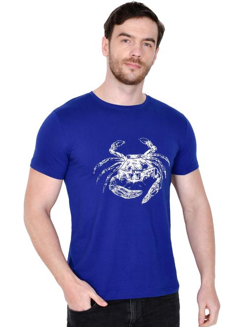 blue chest printed t-shirt - 16954135 - Very Small Image - 1
