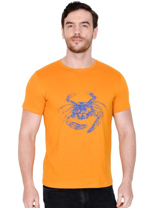 yellow chest printed t-shirt - 16954136 - Very Small Image - 1