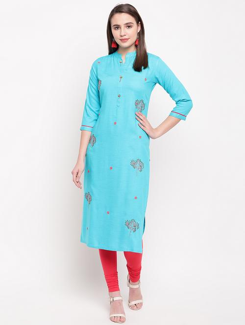 embroidered straight kurta - 16954763 - Very Small Image - 1