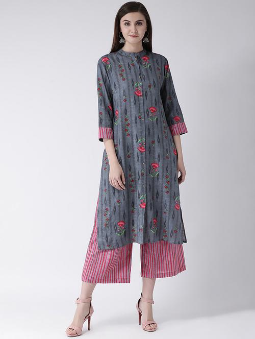 floral kurta palazzo set - 16955453 - Very Small Image - 1