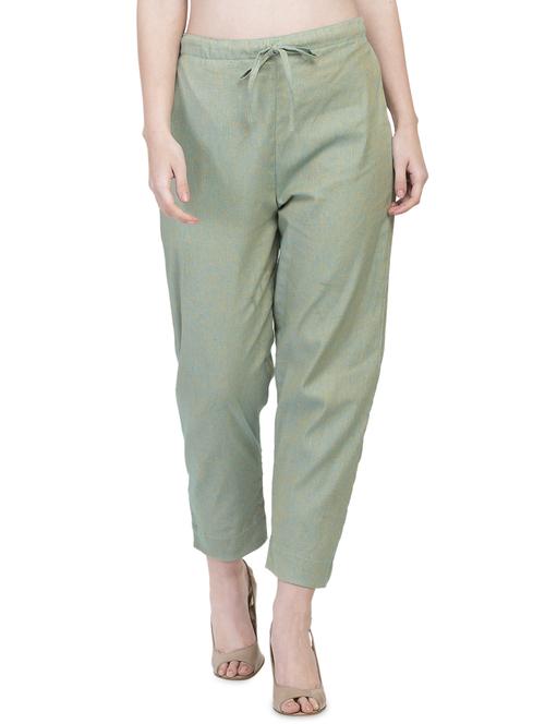 women solids calf length tailored pants - 16956466 - Very Small Image - 1