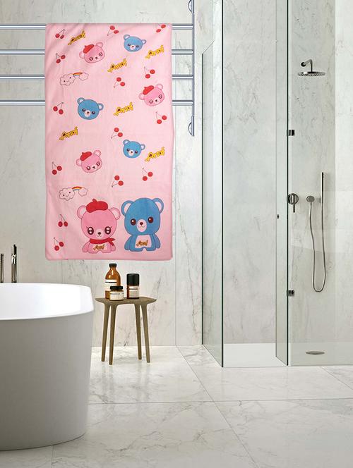 pink cotton bath towel - 16957424 - Very Small Image - 1