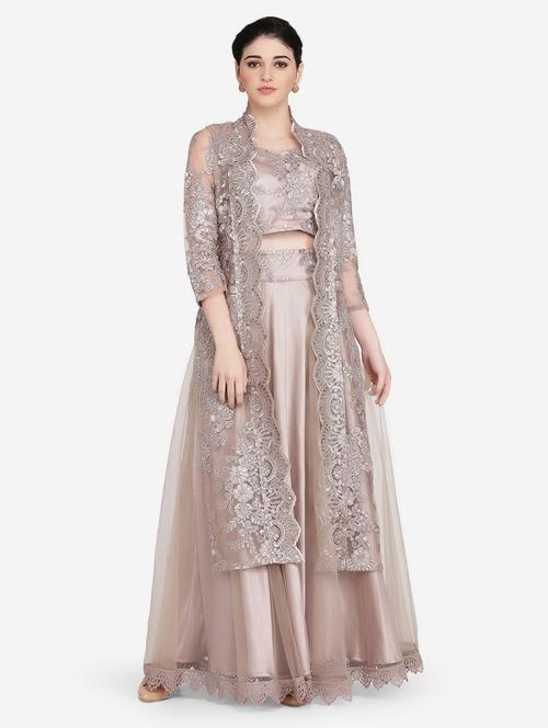 embroidered net jacket - 16957954 - Very Small Image - 1