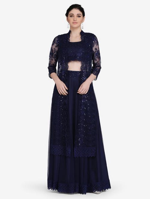 embroidered net jacket - 16957955 - Very Small Image - 1