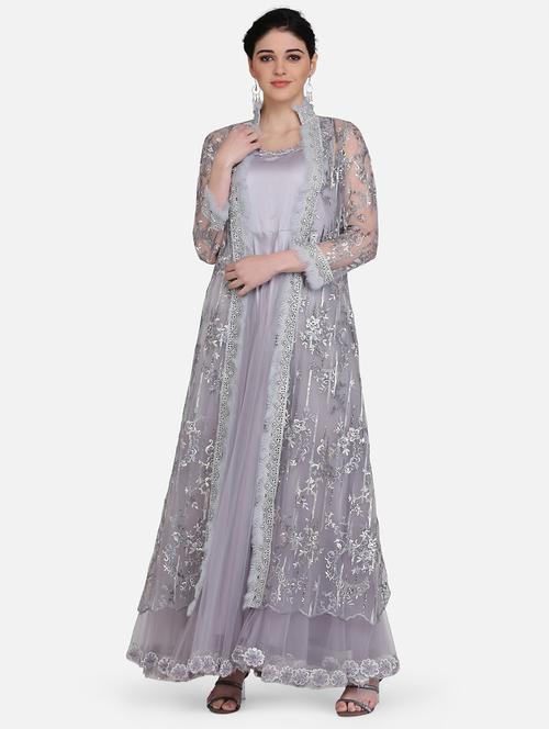 embroidered net jacket - 16957957 - Very Small Image - 1