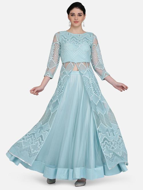 embroidered net jacket - 16957958 - Very Small Image - 1