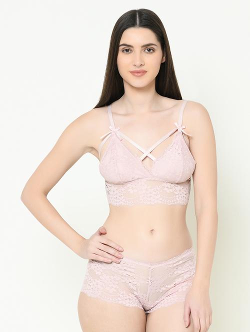 laced bralette bra with panty set - 16958004 - Very Small Image - 1