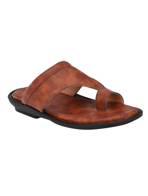 tan leatherette toe separator slippers - 16958102 - Very Small Image - 1