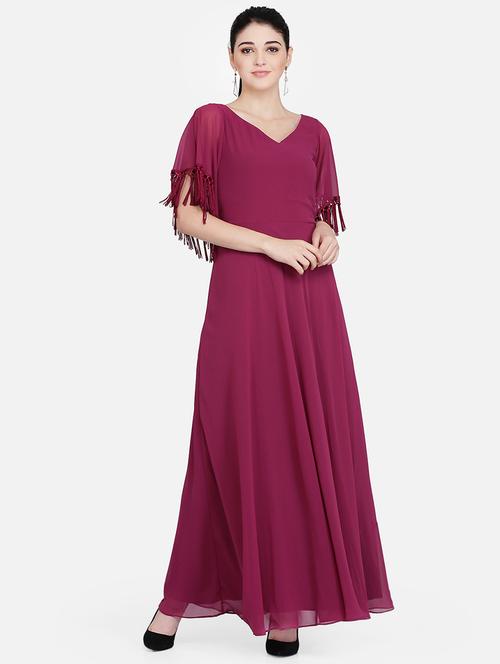 fringe detail maxi dress - 16958265 - Very Small Image - 1