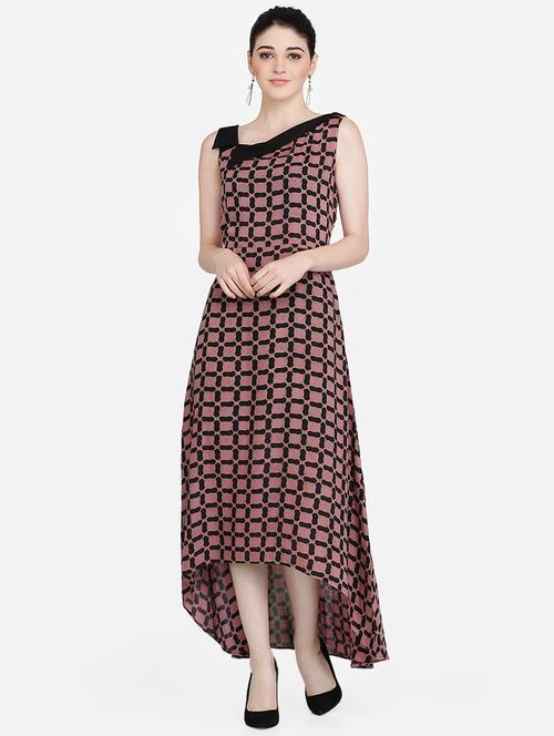 asymmetric neck printed maxi dress - 16958269 - Very Small Image - 1