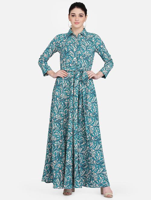 tie front tropical maxi dress - 16958272 - Very Small Image - 1