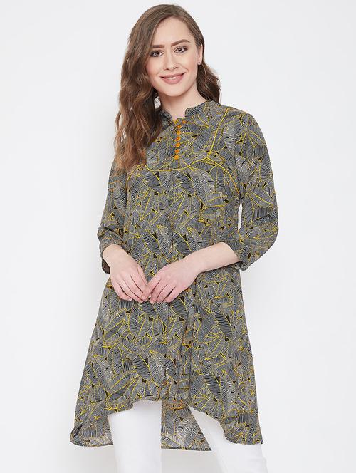 mandarin neck high low tunic - 16958509 - Very Small Image - 1