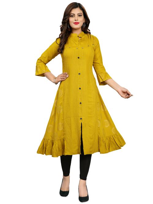 foil print a-line kurta - 16958768 - Very Small Image - 1