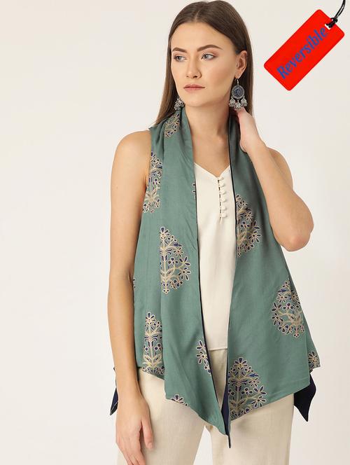 floral print reversible shrug - 16958777 - Very Small Image - 1