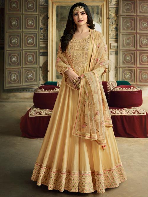 embroidered semi-stitched suit - 16959221 - Very Small Image - 1