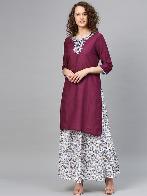 solid kurta skirt set - 16959590 - Very Small Image - 1