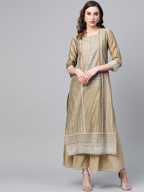 printed kurta skirt set - 16959624 - Very Small Image - 1