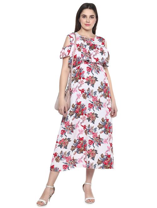 floral a-line ethnic dress - 16959741 - Very Small Image - 1