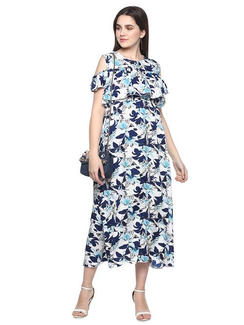 floral a-line ethnic dress - 16959742 - Very Small Image - 1