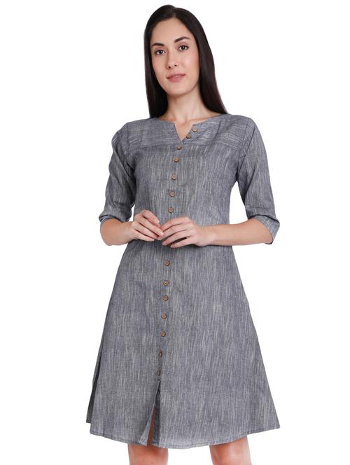 button-up a-line dress - 16959758 - Very Small Image - 1