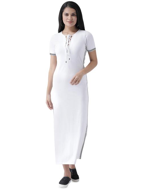 lace up neck maxi dress - 16960440 - Very Small Image - 1