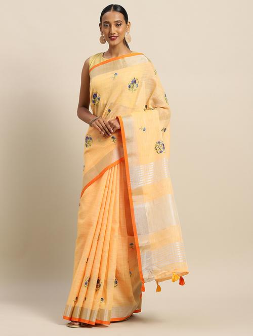 floral embroidered saree - 16961413 - Very Small Image - 1