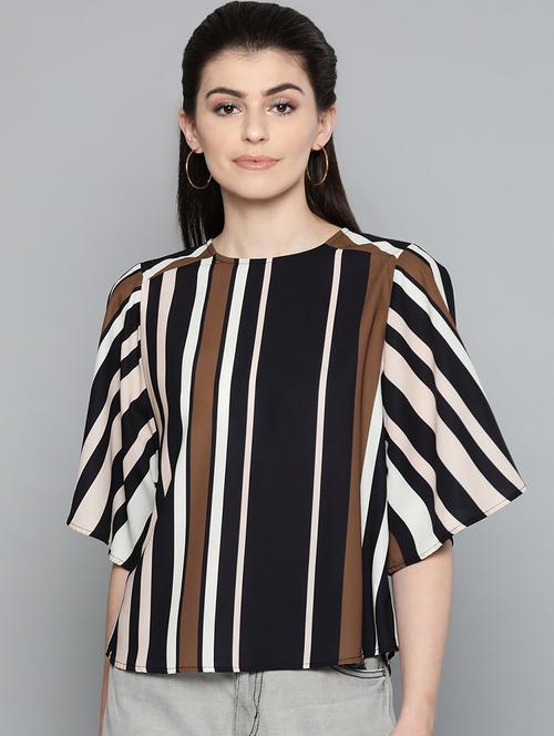 bell sleeved striped top - 16962238 - Very Small Image - 1