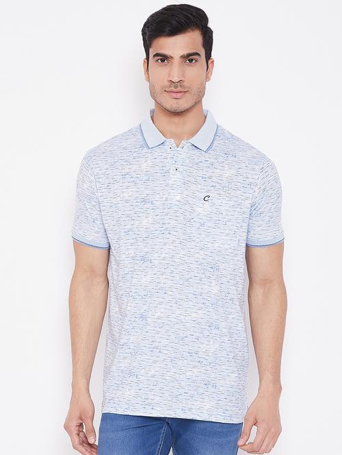 light blue printed polo t-shirt - 16962566 - Very Small Image - 1