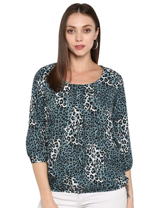 round neck animal blouson top - 16962649 - Very Small Image - 1