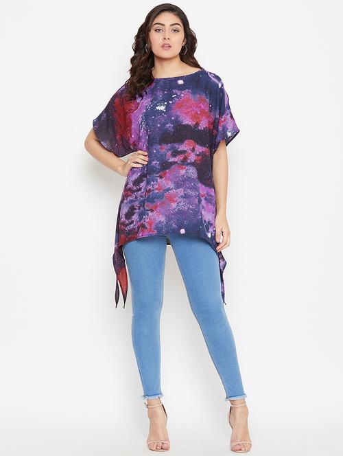 galaxy print asymmetric tunic - 16962673 - Very Small Image - 1