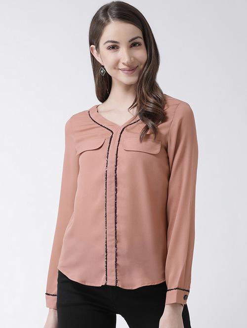 contrast piped straight shirt - 16962744 - Very Small Image - 1
