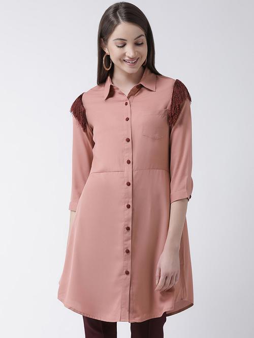 fringe detail button-up tunic - 16962751 - Very Small Image - 1