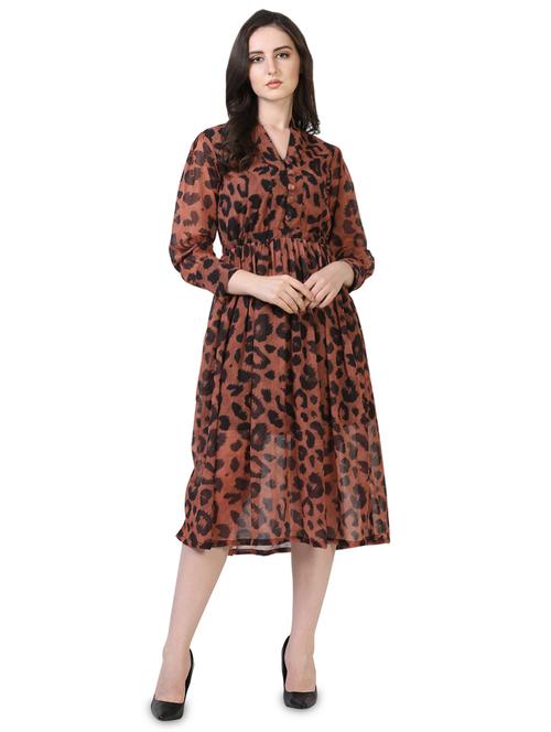 animal print flared dress - 16962844 - Very Small Image - 1