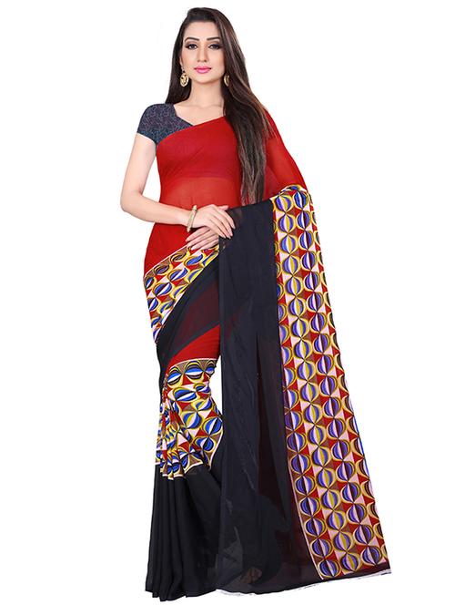 printed woven saree with blouse - 16962847 - Very Small Image - 1