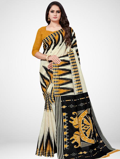 ikat printed saree with blouse - 16962868 - Very Small Image - 1