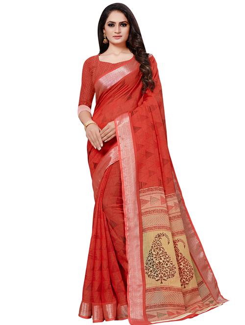 geometrical printed saree with blouse - 16962879 - Very Small Image - 1