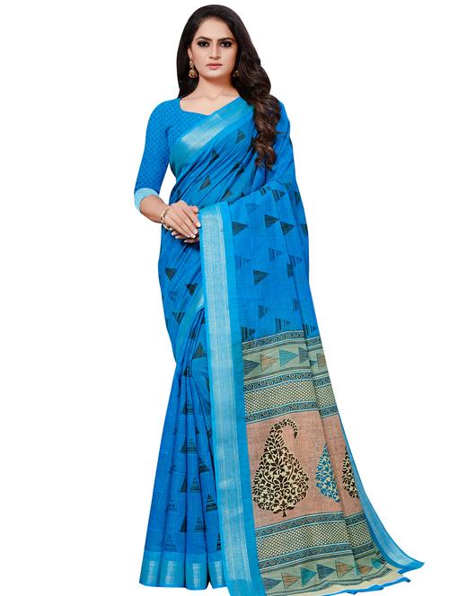 geometrical printed saree with blouse - 16962880 - Very Small Image - 1
