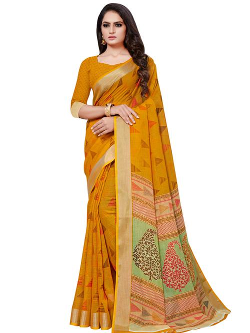 geometrical printed saree with blouse - 16962881 - Very Small Image - 1
