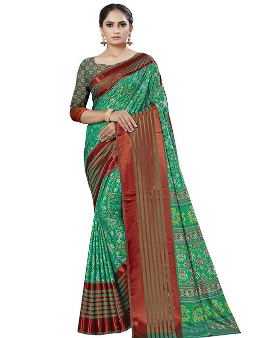 conversational printed saree with blouse - 16962914 - Very Small Image - 1