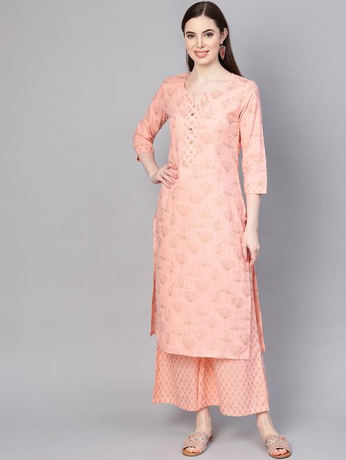 pastel kurta palazzo set - 16962999 - Very Small Image - 1