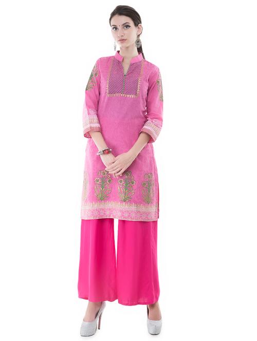 floral straight kurta - 16963230 - Very Small Image - 1