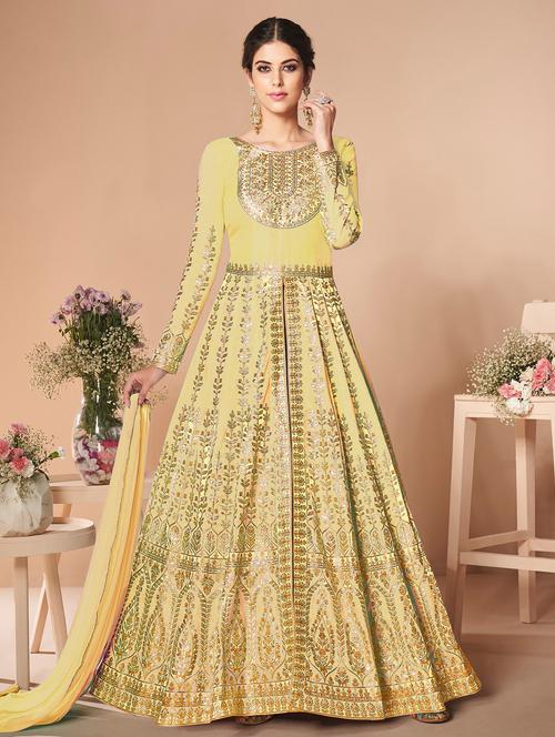 embroidered anarkali suits semi-stitched suit - 16963399 - Very Small Image - 1