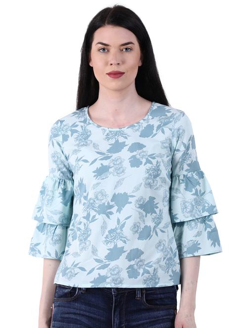 bell sleeved floral top - 16964198 - Very Small Image - 1