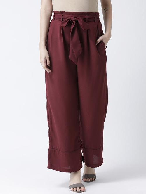 tie up waist wide leg trouser - 16964202 - Very Small Image - 1