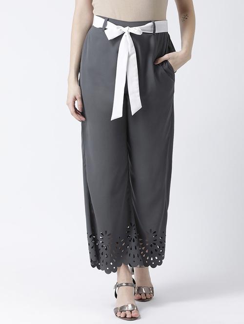 tie up waist wide leg trouser - 16964225 - Very Small Image - 1