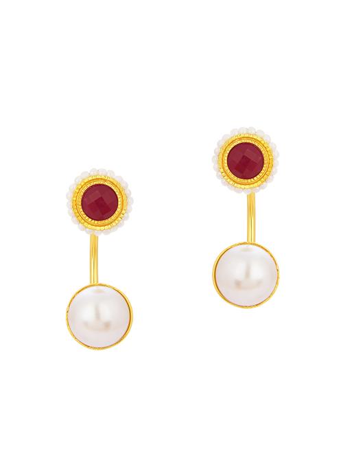 red brass drop earring - 16964372 - Very Small Image - 1